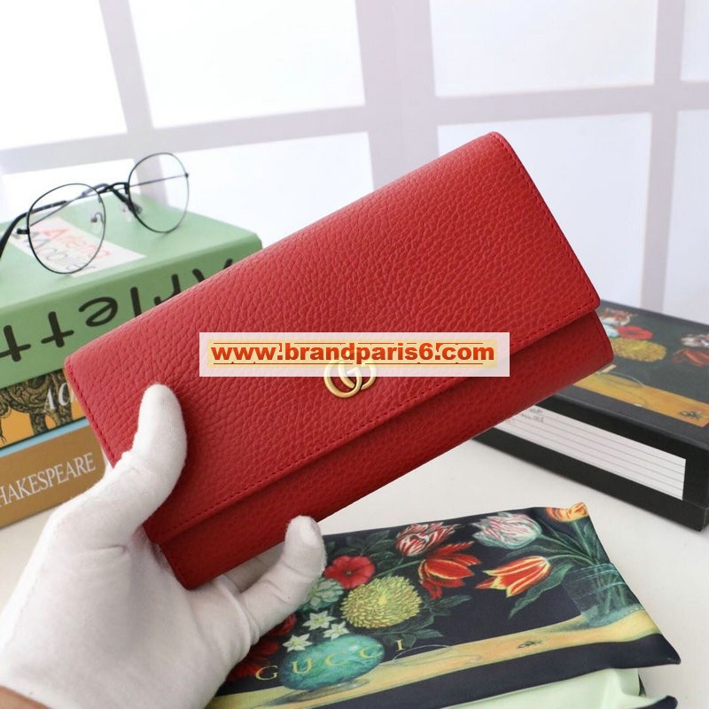 GG456116R-057　グッチ GUCCI 2020年最新入荷 GGマーモント レザー コンチネンタルウォレット 二つ折り長財布 カーフスキン