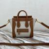 CE168243FBK-DDB　セリーヌ CELINE 2020年最新入荷 ナノ ラゲージバッグ トートバッグ ハンドバッグ 2way ショルダーバッグ テキスタイル カーフスキン