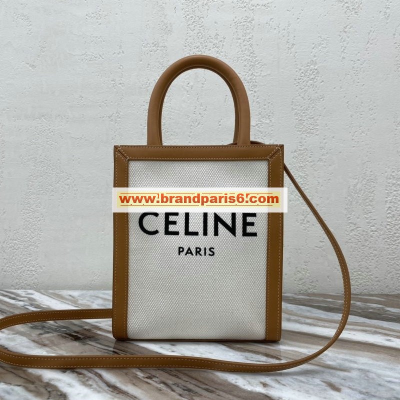 CE193302BKF-DDB　CELINE セリーヌ 2020年最新入荷 スモール バーティカル カバ ハンドバッグ トートバッグ トリオンフキャンバス カーフスキン 