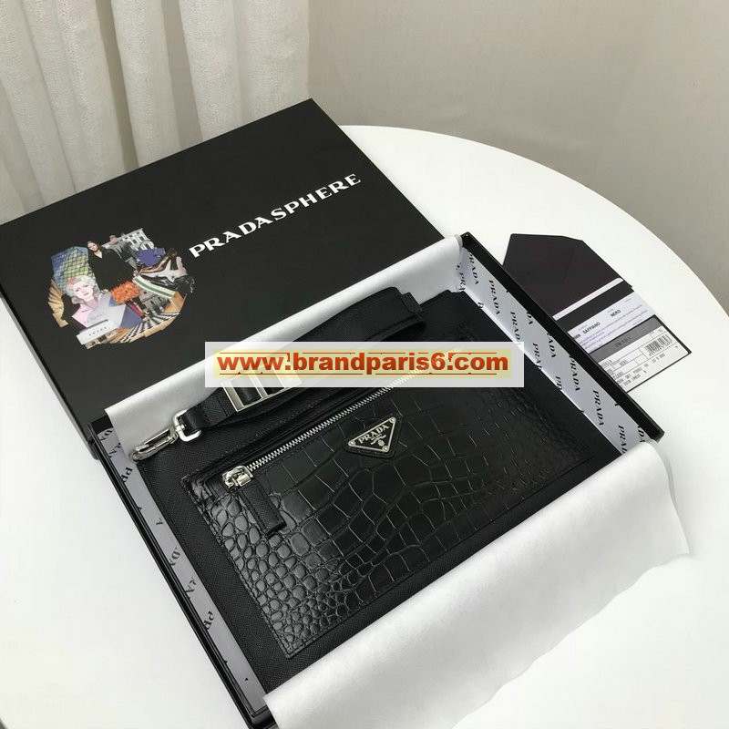 PD2NH009E-JS　プラダ PRADA 2020年最新入荷 手持ちかばん クラッチバッグ セカンドバッグ カーフレザー