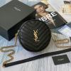 YSL610436JK-JS　イヴサンローラン Saint laurent YSL 2020年最新入荷 チェーン ラウンドバッグ 斜め掛け ショルダーバッグ レディースかばん グレインドカーフレザー