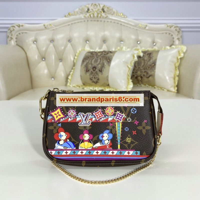 M69976-057　ルイヴィトン LOUIS VUITTON 2020年最新入荷 ミニポシェット アクセソワール ポーチ チェーンウォレット 斜め掛け ショルダーバッグ モノグラムキャンパス
