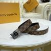  M0268TY-057　ルイヴィトン LOUISVUITTON 2020年最新入荷 サンチュール ダミエ プレート 35MM リバーシブル ベルト メンズ用 カーフレザー