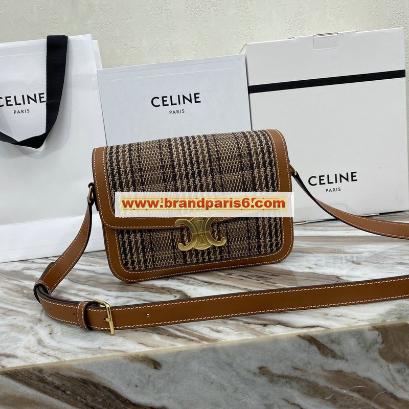 CE187366BBT-DDB　CELINE セリーヌ 2020年最新入荷 トリオンフ ラージ 斜め掛け ショルダーバッグ レディースかばん キャンパス カーフスキン 
