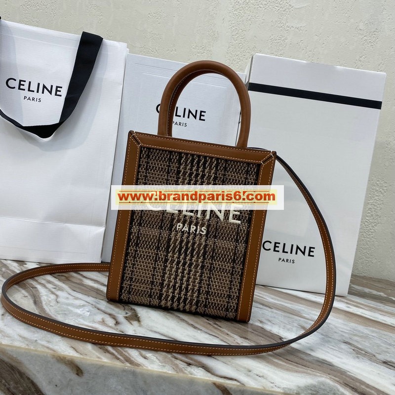 CE193302BTZ-DDB　セリーヌ CELINE 2020年最新入荷 スモール バーティカル カバ ハンドバッグ トートバッグ トリオンフキャンバス カーフスキン