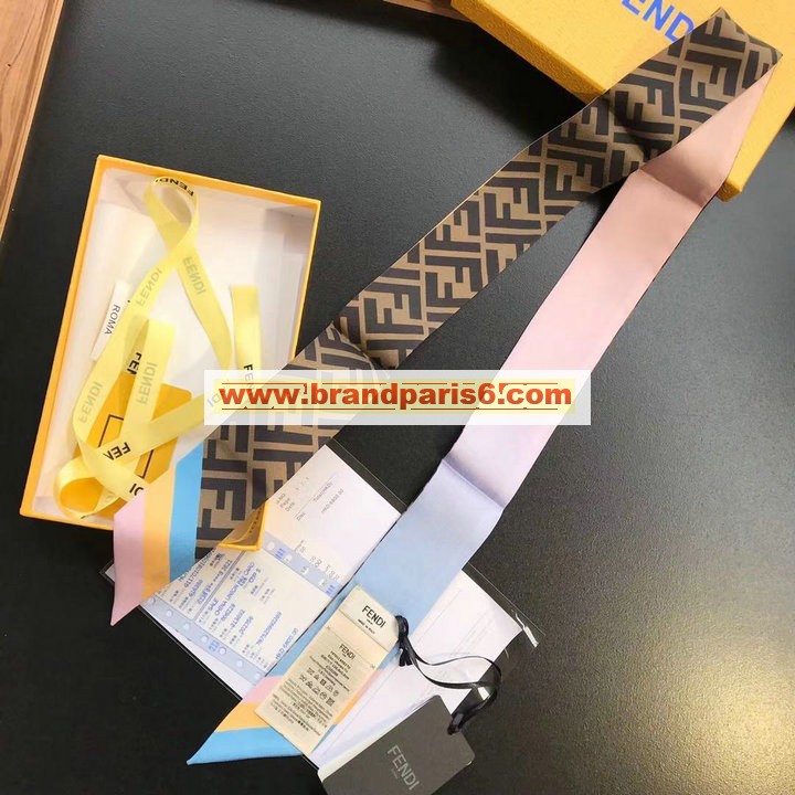 FDPD21001-AN　フェンディ FENDI 2021年最新入荷 ツイリー マルチカラー シルク バンドゥ マフラー ヘアバンド バッグバンド