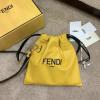 FD36540Y-BXN　フェンディ FENDI 2021年最新作 8BT337 パック スリムクラッチ ドローストリングバッグ クロスボディ 2way ポーチバッグ カーフレザー