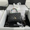 CH2215CJBK-057　シャネル CHANEL 2021年最新入荷 トップハンドル ミニ フラップ バッグ トートバッグ ハンドバッグ 2way ショルダーバッグ クロスボディ ゴートスキン