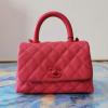 CH2215QQFH-057　シャネル CHANEL 2021年最新入荷 トップハンドル ミニ フラップ バッグ トートバッグ ハンドバッグ 2way ショルダーバッグ クロスボディ キャビアスキン