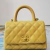 CH2215QQYL-CC　シャネル CHANEL 2021年最新入荷 トップハンドル ミニ フラップ バッグ トートバッグ ハンドバッグ 2way ショルダーバッグ クロスボディ キャビアスキン