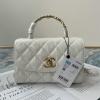 CH2477BS-CC　シャネル CHANEL 2021年最新入荷 トップハンドル ミニ フラップバッグ トートバッグ ハンドバッグ 2way 斜め掛け ショルダーバッグ クロスボディバッグ レディースかばん クランプル ラムスキン