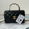 CH2477BK-CC　シャネル CHANEL 2021年最新入荷 トップハンドル ミニ フラップバッグ トートバッグ ハンドバッグ 2way 斜め掛け ショルダーバッグ クロスボディバッグ レディースかばん クランプル ラムスキン