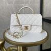 CH2431BS-CC　シャネル CHANEL 2021年最新入荷 トップハンドル ミニ フラップバッグ トートバッグ ハンドバッグ 2way 斜め掛け ショルダーバッグ クロスボディバッグ レディースかばん キャビアスキン