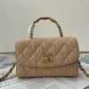 CH2477LF-CC　シャネル CHANEL 2021年最新入荷 トップハンドル ミニ フラップバッグ トートバッグ ハンドバッグ 2way 斜め掛け ショルダーバッグ クロスボディバッグ レディースかばん クランプル ラムスキン