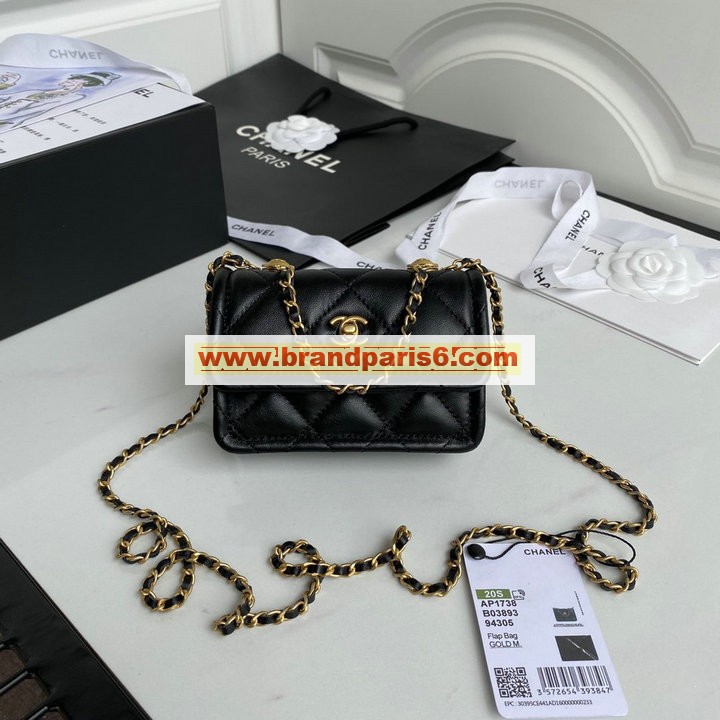 CH1738BK-057　シャネル CHANEL 2021年最新入荷 クラシック チェーンウォレット 斜め掛け ショルダーバッグ フラップバッグ ラムスキン