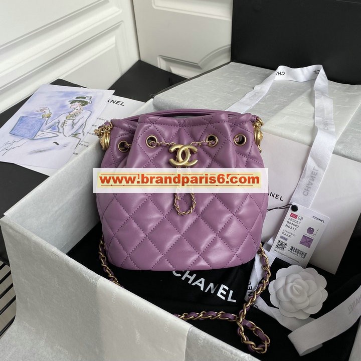 CH2057ZS-057　シャネル CHANEL 2021年最新入荷 バゲットバッグ ドローストリングバッグ 斜め掛け ショルダーバッグ クロスボディ ラムスキン