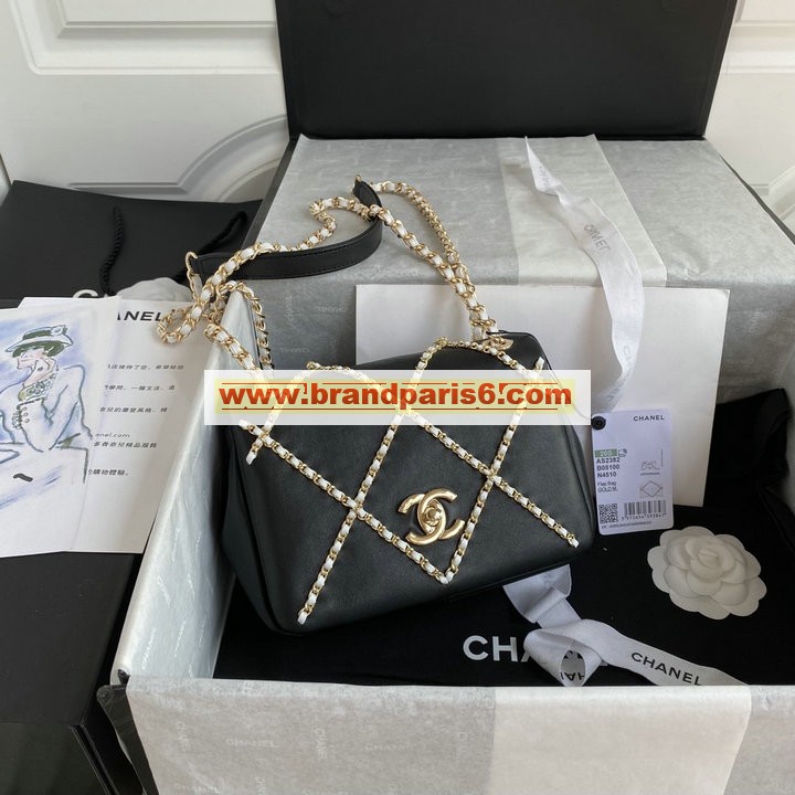 CH2382BK-057　シャネル CHANEL 2021年最新入荷 スモール フラップ バッグ 斜め掛け ショルダーバッグ クロスボディ レディースかばん ラムスキン