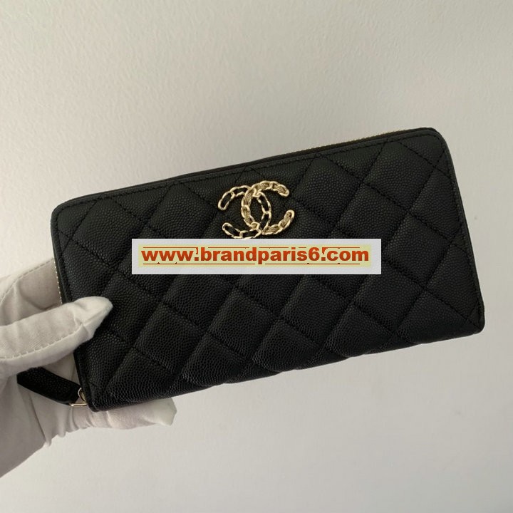 CH1899QBK-CC　シャネル CHANEL 2021年最新入荷 ジッピーウォレット ファスナー長財布 ロングウォレット カードポケット 札入れ キャビアスキン