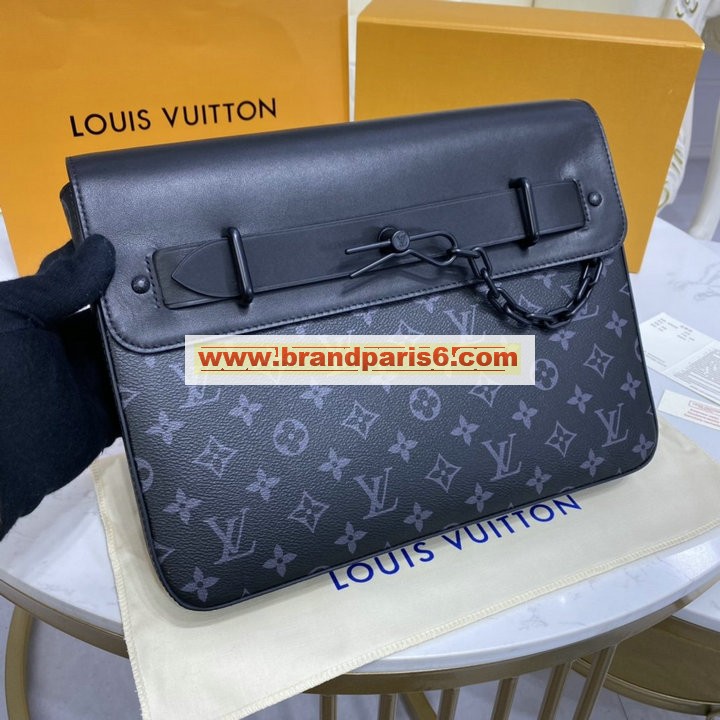 M80107-057　ルイヴィトン LOUISVUITTON 2021年最新入荷 ポシェット スティーマー 手持ちかばん クラッチバッグ セカンドバッグ モノグラムエクリプスキャンバス