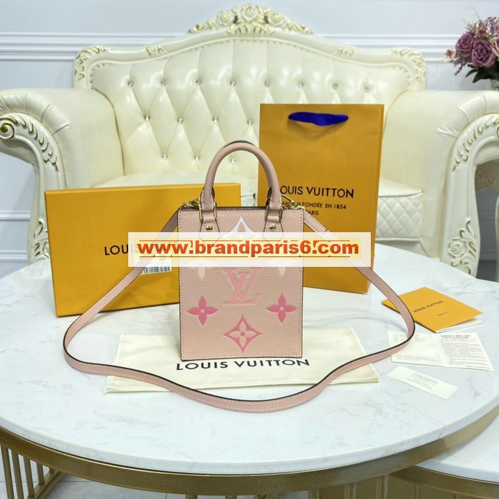 M80449F-057　ルイヴィトン LOUISVUITTON 2021年最新入荷 プティット サックプラ トップハンドルバッグ トートバッグ 2way ショルダーバッグ モノグラム アンプラント レザー 