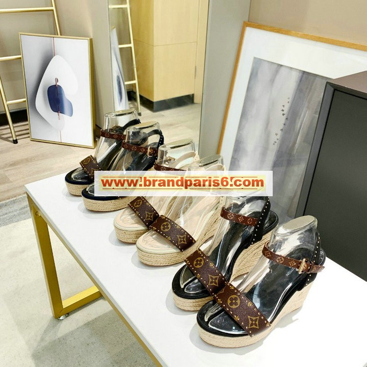 LVJ21004-26　ルイヴィトン LOUISVUITTON 2021年夏最新入荷 コーストライン ライン サンダル ウェッジヒールシューズ レディース ハイヒールシューズ