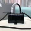 BA8896EKBK-DDB　バレンシアガ BALENCIAGA 2020年最新入荷 アワーグラスシェイプ スモール トップハンドルバッグ トートバッグ 2way ショルダーバッグ カーフレザー