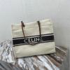 CE192172BK-DDB　セリーヌ CELINE 2021年最新入荷 スクエア カバ トートバッグ 肩掛け ショルダーバッグ レディースかばん プラン ソレイユ テキスタイル  カーフスキン