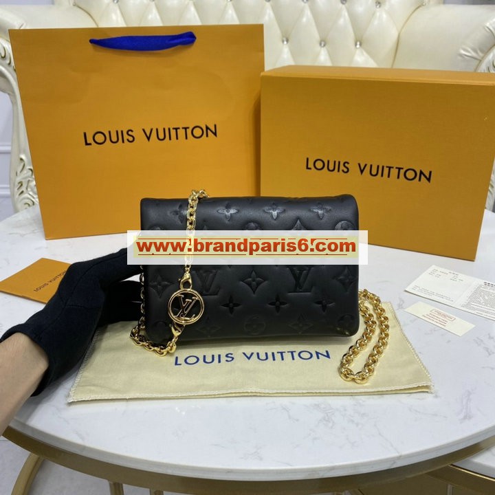 M80742-057　ルイヴィトン LOUISVUITTON 2021年最新入荷 ポシェットクッサン チェーンウォレット 斜め掛け ショルダーバッグ フラップバッグ ラムレザー