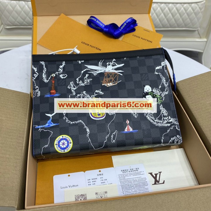 N40205-057　ルイヴィトン LOUISVUITTON 2021年最新作 ポッシュ トワレ 26 手持ちかばん セカンドバッグ クラッチバッグ ダミエグラフィットキャンパス