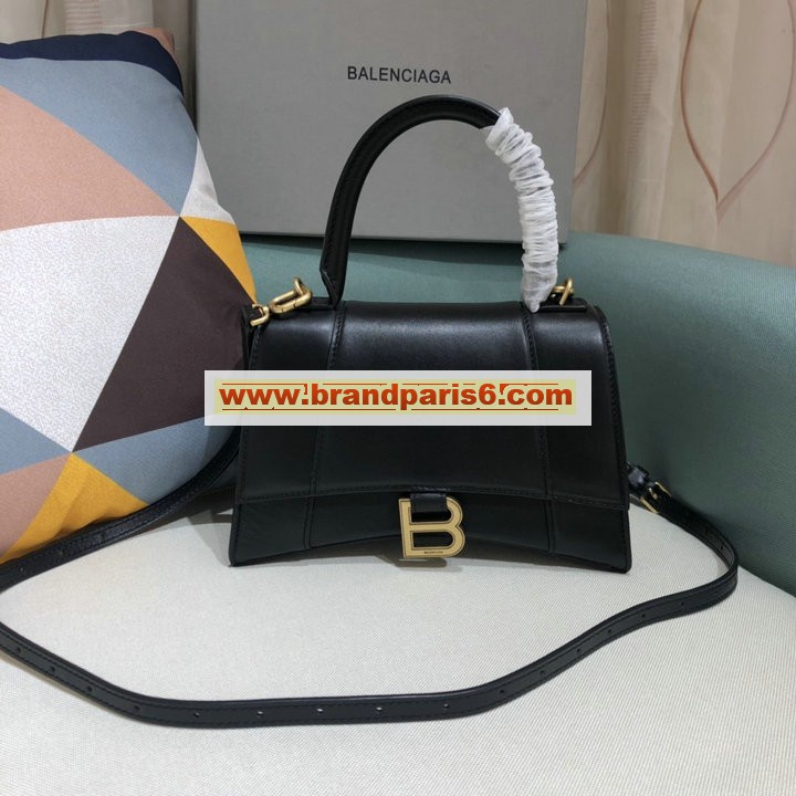 BA8895PJBK-DDB　バレンシアガ BALENCIAGA 2020年最新入荷 アワーグラスシェイプ スモール トップハンドルバッグ トートバッグ 2way ショルダーバッグ カーフレザー