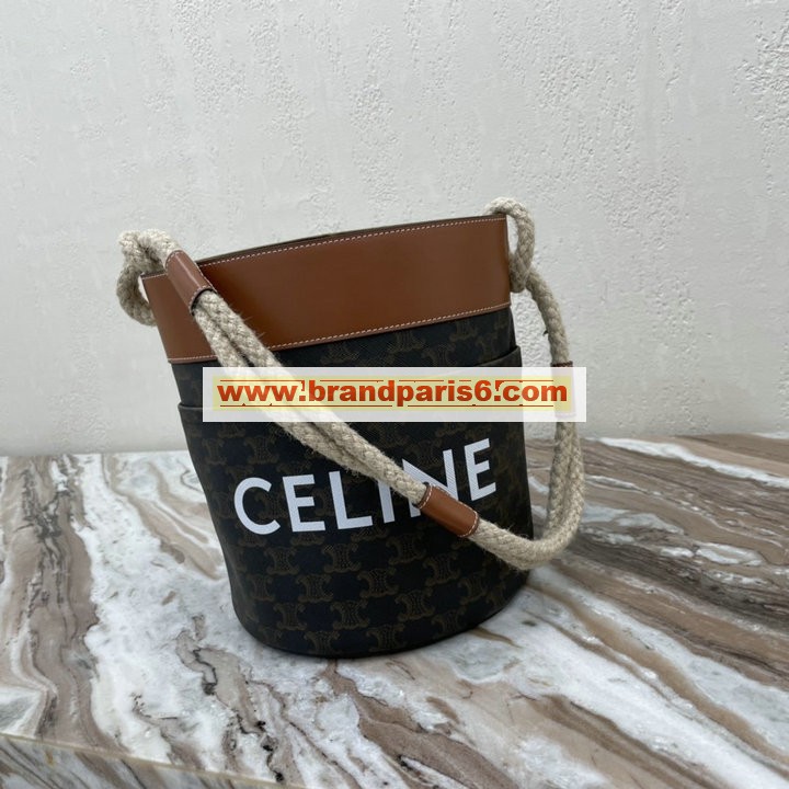 CE196272BK-DDB　セリーヌ CELINE 2021年最新入荷 CELINEプリント バゲットバッグ ドローストリングバッグ 肩掛け ショルダーバッグ トートバッグ レディースかばん