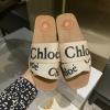 CLEJ21002BK-26　クロエ CHLOE 2021年夏最新入荷 Woody ウッディ フラットミュール スリッパ サマーサンダル スリッポンミュール 刺繍キャンバス