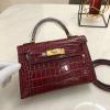 HKL19EWJJH-3589　エルメス HERMES 2021年最新入荷 ミニ ケリー トップハンドルバッグ トートバッグ ハンドバッグ 2way 斜め掛け ショルダーバッグ クロコ柄 レディースかばん
