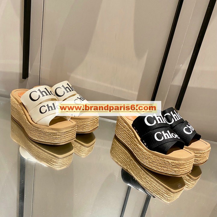 CLEJ21001-26　クロエ CHLOE 2021年夏最新入荷 厚底 ミュール フットベッド スリッパ サマーサンダル ウェッジミュール