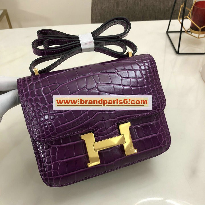 H108218EWJZS-3589　エルメス HERMES 2021年最新入荷 コンスタンス 斜め掛け ショルダーバッグ クロスボディバッグ フラップバッグ レディースかばん クロコ柄