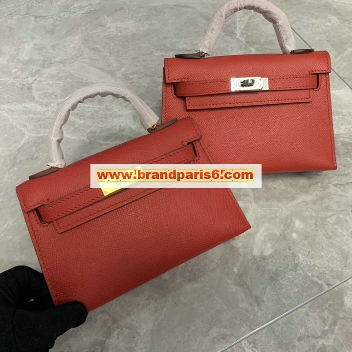 HKL19SRRD-3589　エルメス HERMES 2021年最新入荷 ミニ ケリー トップハンドルバッグ トートバッグ ハンドバッグ 2way 斜め掛け ショルダーバッグ レディースかばん ヴォーエプソン