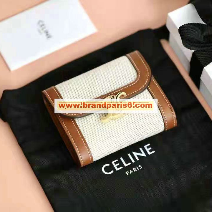 CE10782Z-99　セリーヌ CELINE 2021年最新入荷 CELINEプリント スモール トリオンフウォレット 三つ折り短財布 テキスタイル カーフスキン