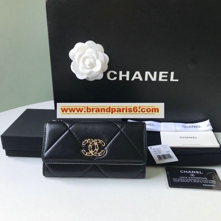 CH0953BK-JS　シャネル CHANEL 2021年最新入荷 19 ジップ コインパース ファスナー短財布 ショートウォレット コインケース 小銭入れ レザー