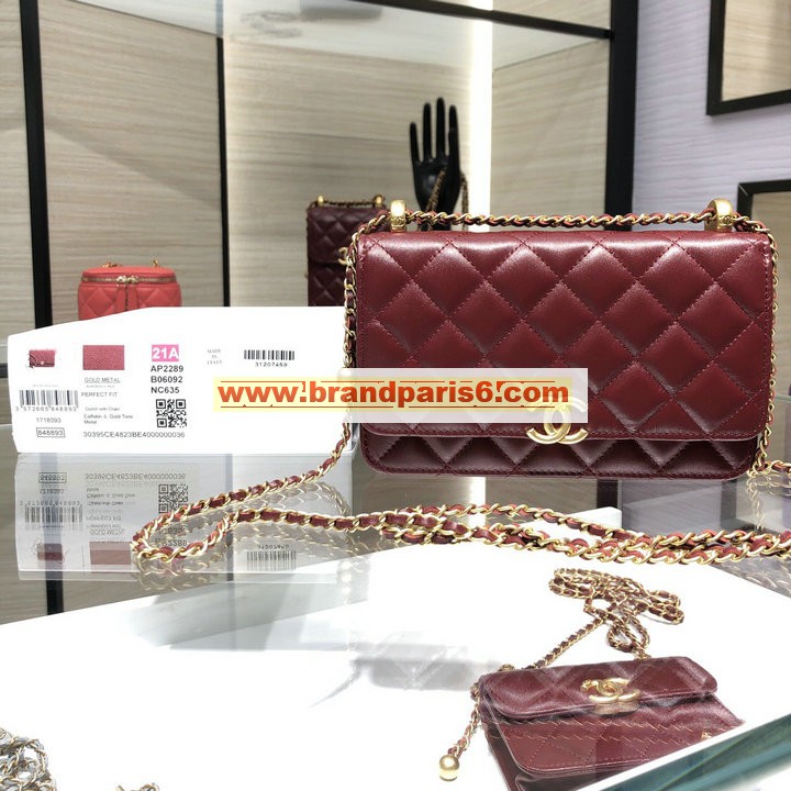 CH2289JH-JS　シャネル CHANEL 2021年最新入荷 チェーンウォレット 斜め掛け ショルダーバッグ フラップバッグ クロスボディバッグ レディースかばん カーフスキン