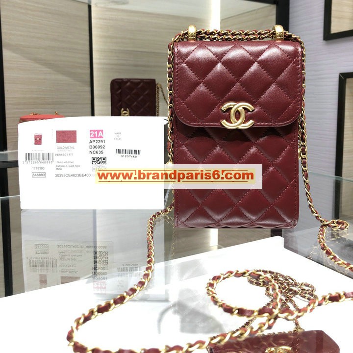 CH2291JH-JS　シャネル CHANEL 2021年最新入荷 フラップクラッチ スマートフォンケース 携帯ケース 斜め掛け ショルダーバッグ クロスボディバッグ レディースかばん カーフスキン