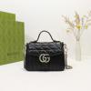 GG583571QBK-057　グッチ GUCCI 2021年最新入荷 GGマーモント ミニ トップハンドルバッグ 2way ショルダーバッグ クロスボディバッグ レディースかばん レザー