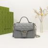 GG583571QHS-057　グッチ GUCCI 2021年最新入荷 GGマーモント ミニ トップハンドルバッグ 2way ショルダーバッグ クロスボディバッグ レディースかばん レザー
