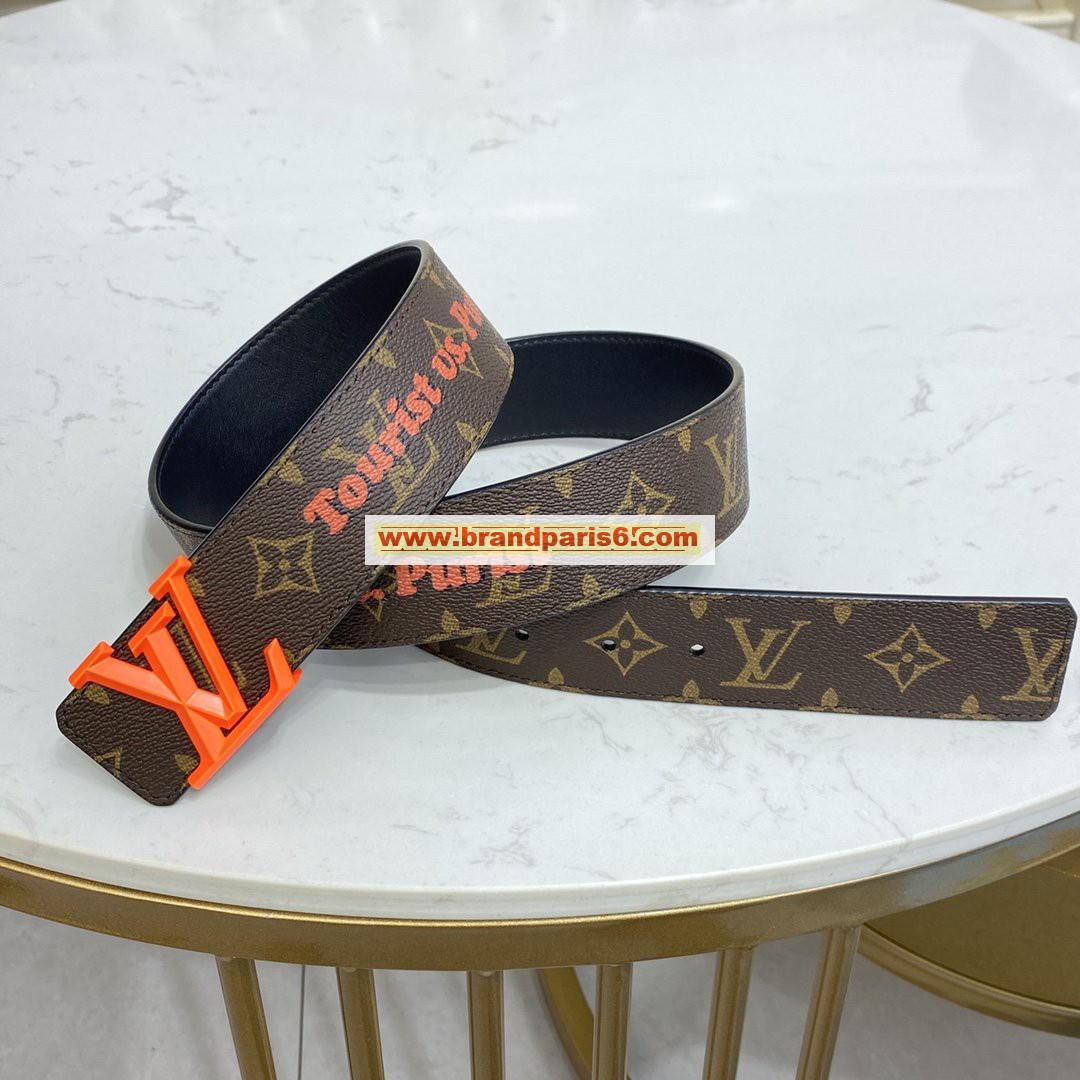 MP304V-057　ルイヴィトン LOUISVUITTON 2021年最新入荷 サンチュール LVピラミッド 40MM リバーシブル ベルト メンズ用 カーフレザー