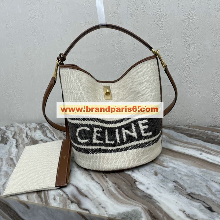 CE195572BTK-DDB　セリーヌ CELINE 2021年最新入荷 ティーン バケット16 トートバッグ 2way 斜め掛け ショルダーバッグ レディースかばん テキスタイル