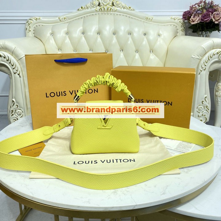 M58586-057　ルイヴィトン LOUISVUITTON 2021年最新入荷 カプシーヌ ミニ ハンドバッグ トートバッグ 2way 斜め掛け ショルダーバッグ クロスボディバッグ トリヨンレザー 