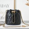 CH2859BK-CC　シャネル CHANEL 2021年最新入荷 バゲットバッグ 斜め掛け ショルダーバッグ クロスボディバッグ ドローストリングバッグ ラムスキン