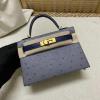 HKL19TPPJHL-063　エルメス HERMES 2021年最新入荷 ミニ ケリー トップハンドルバッグ トートバッグ ハンドバッグ 2way 斜め掛け ショルダーバッグ レディースかばん オーストリッチ革