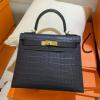 HKL28ENJWL-063　エルメス HERMES 2021年最新入荷 ケリー 28 トップハンドルバッグ トートバッグ ハンドバッグ レディースかばん クロコ革