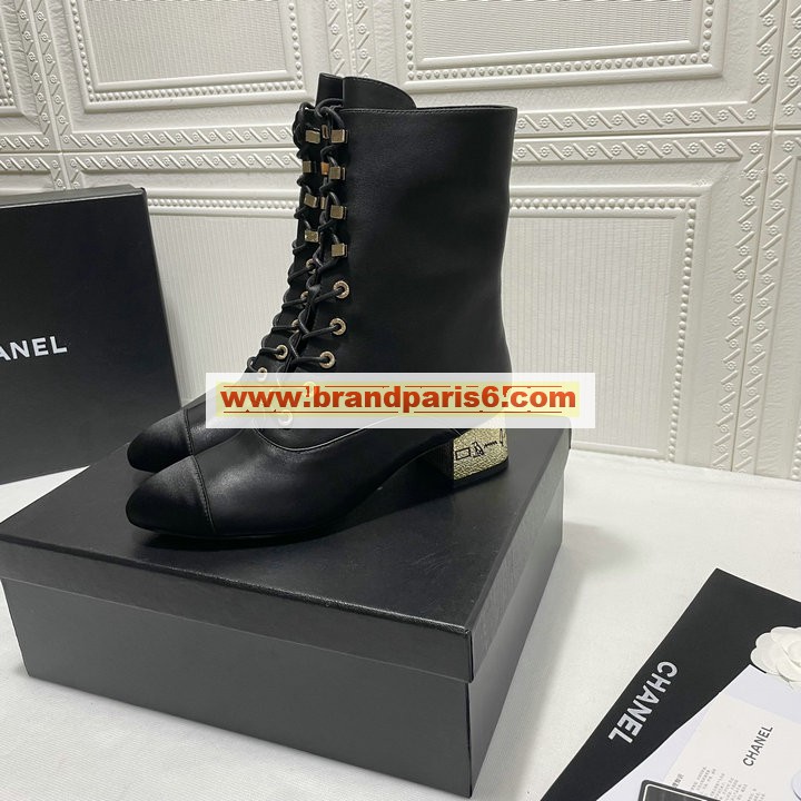 CHJ21064P-26　シャネル CHANEL 2021年秋冬最新入荷 ショートブーツ マーティンブーツ レースアップシューズ ローヒールシューズ レディースシューズ カジュアルシューズ カーフレザー
