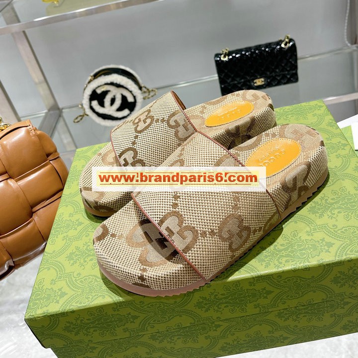 GGJ21041-26　グッチ GUCCI 2021年秋冬最新入荷 ウィメンズ フラットフォーム スライドサンダル 厚底ソール レディース スリッパ ラムスキン
